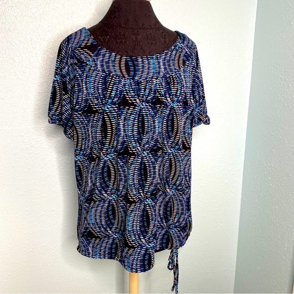 Worthington Black Blue Blouse - Picture 1 of 7